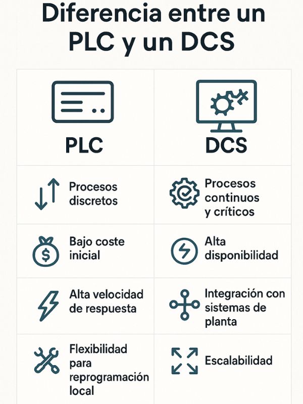Diferencias entre PLC y DCS 