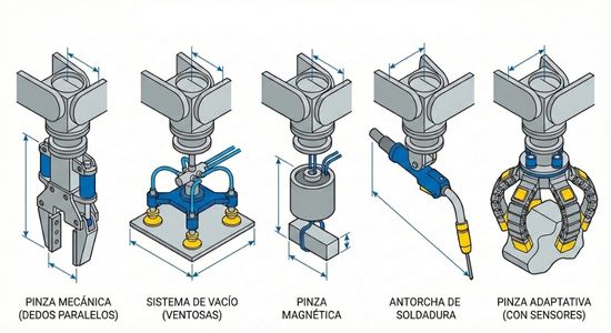Tipos de end effectors en robótica industrial
