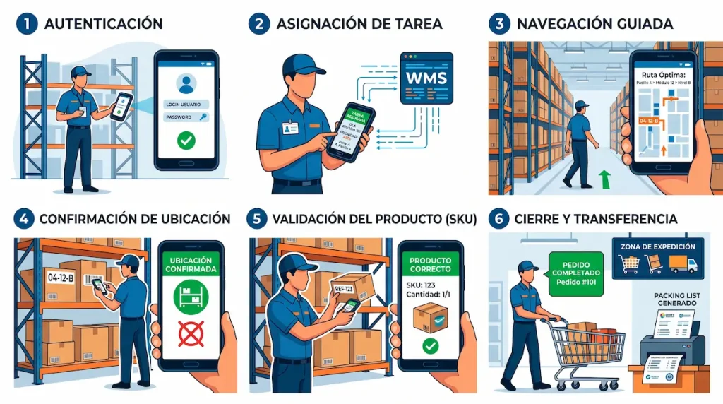 Cómo funciona el picking con PDA